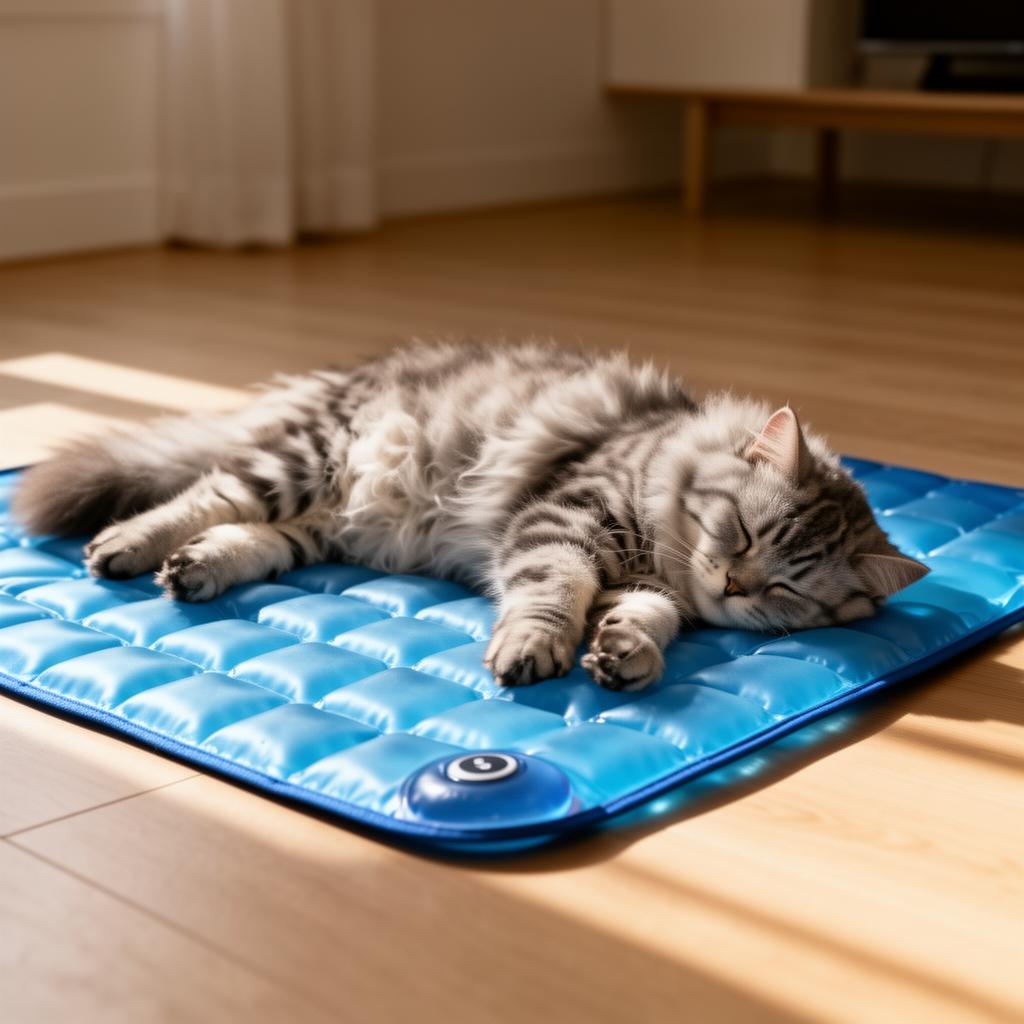 Cat relaxing on the KoolaPet mat