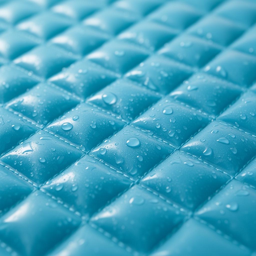 Close-up of the cooling gel quilting